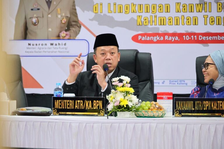 Pembinaan di BPN Kalteng, Menteri Nusron Wahid Minta Pelayanan Adaptif, Cepat, dan Bersih