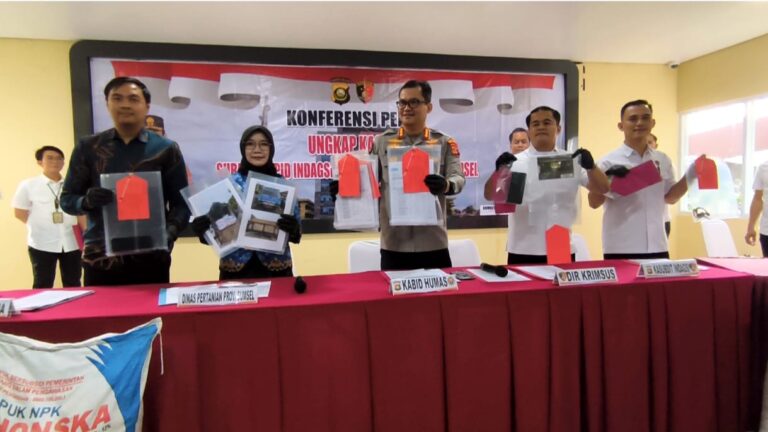 Polda Sumsel Bongkar Kasus Penyelewengan 14 Ton Pupuk Subsidi