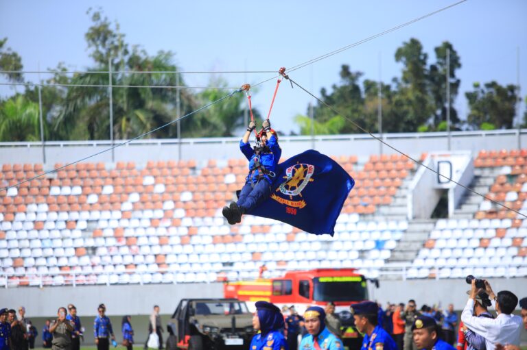 Intip Perayaan HUT Damkar, Satpol PP, dan Satlinmas di Palembang